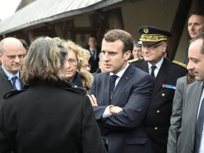 Emmanuel Macron à Autun le 7 février 2019. Crédit Neal Badache pour Le Journale de Saône-et-Loire.