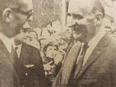 Photo du Progrès parue au lendemain de la visite de Georges Pompidou à Mâcon le 29 octobre 1970.