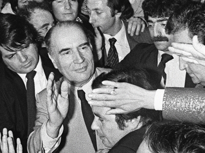 François Mitterrand à Mâcon, le 13 ocrobre 1990. Crédit Journal de Saône-et-Loire.