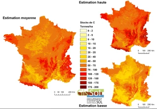 L'Inra vient de publier la carte des stocks de carbone dans les sols agricoles français