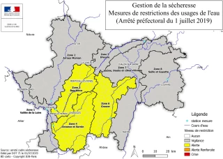 La canicule aggrave la situation déjà précaire des cours d’eau du département, renforcement des mesures de restriction des usages de l’eau