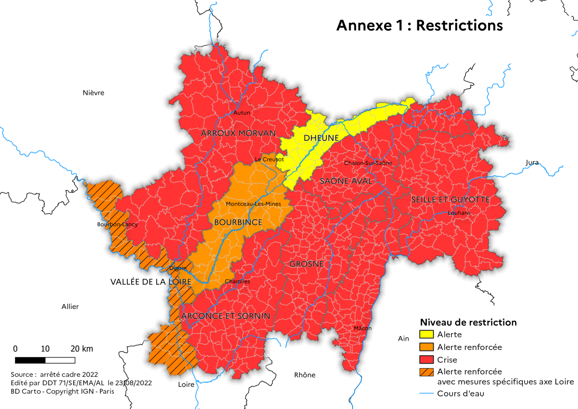 Le bassin de la Loire retrouve le niveau d’alerte renforcée