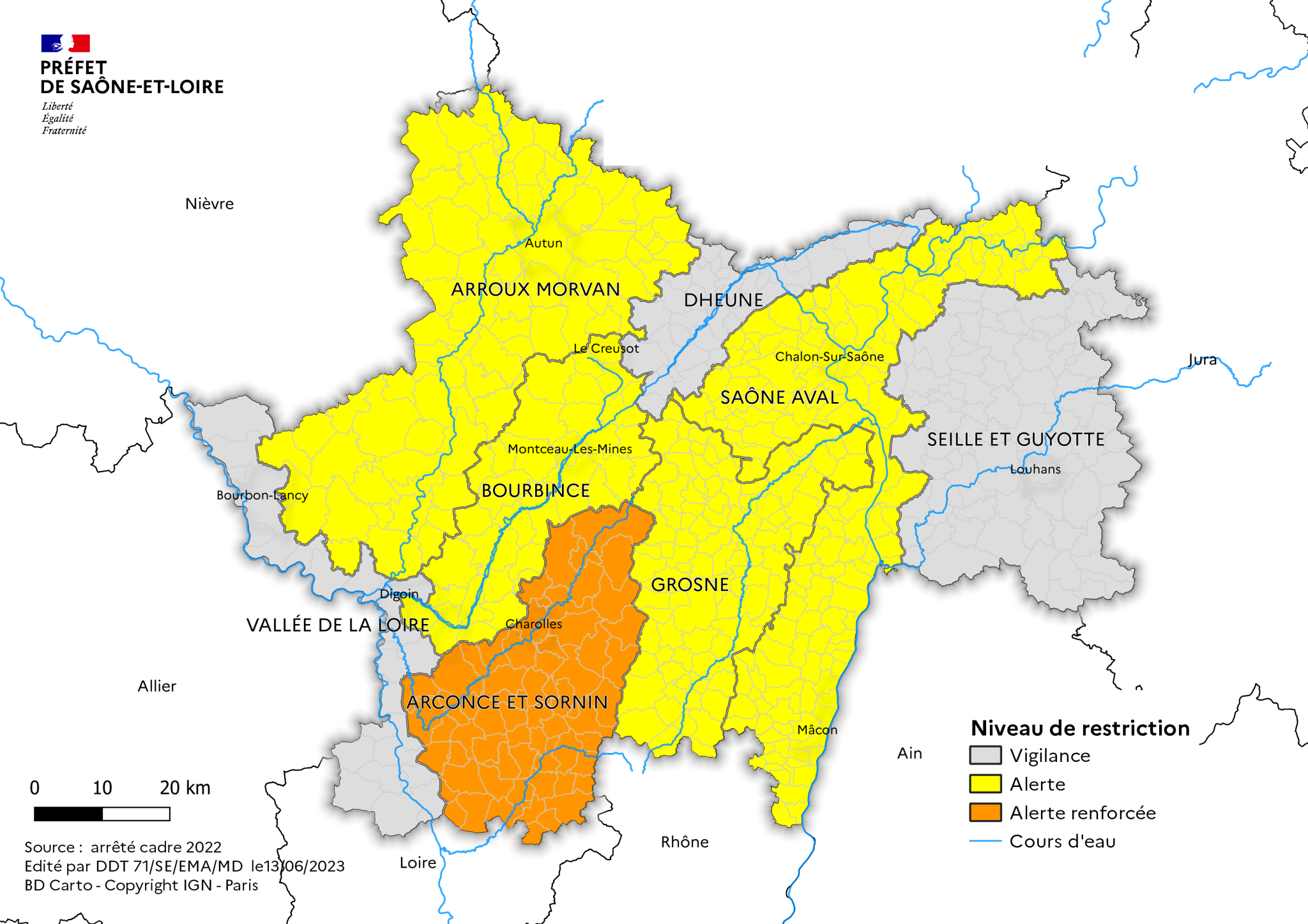 Le préfet fixe des premières mesures de restriction des usages de l’eau