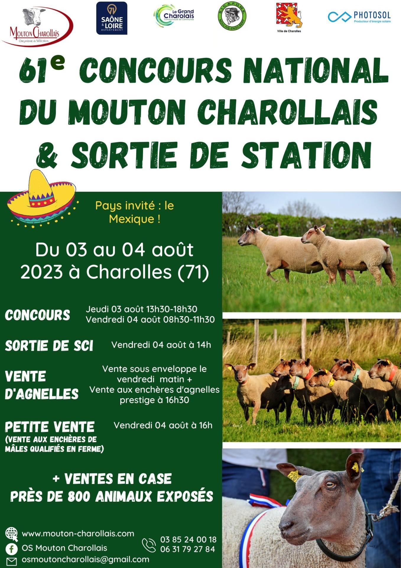 Concours National Charollais à Charolles les 3 et 4 août : Un choix énorme !