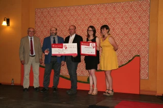 Lors de la remise du grand prix des bouchers, en présence notamment de Marjorie Marty, de l'ACLR, et de Henri Baladier, de Fil rouge.