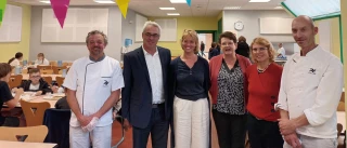 Au centre, Frédéric Brochot, vice-président du Département chargé de l’agriculture, Sandrine Jacob, principale du collège de Buxy, et Dominique Lanoiselet, conseillère départementale du Canton de Givry et maire de Buxy.