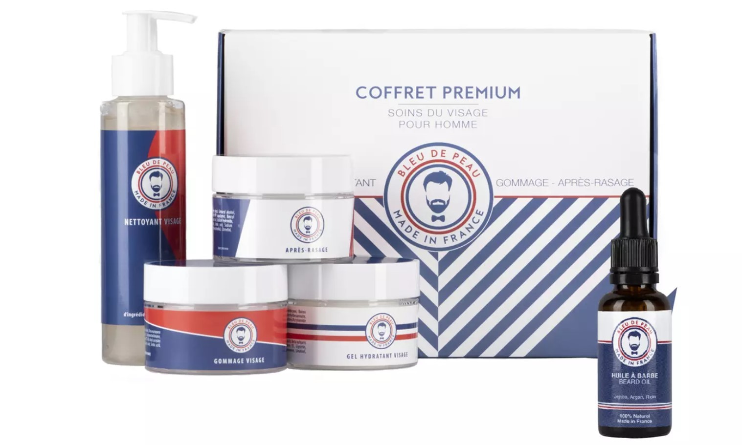 Le coffret cadeau Bleu de peau, pour chouchouter papa.