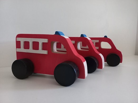 Les camions de pompiers de la Menuiserie du Brionnais 