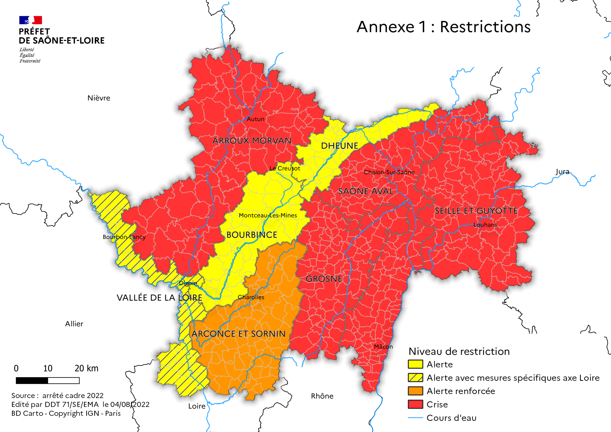 Aggravation de la situation en Saône-et-Loire