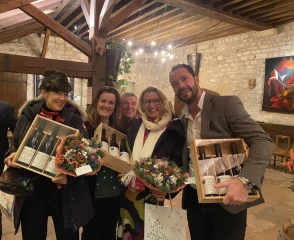 Mélanie Doutey, la président de l'association Virginie Taupenot-Daniel, Alexandra Lamy et Michaël Llodra.